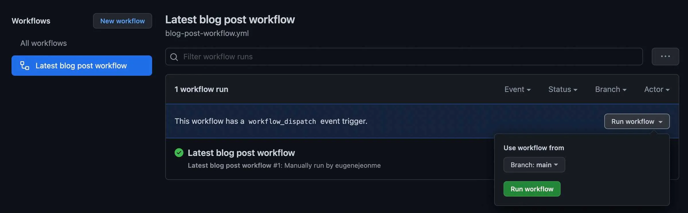 github-actions-manual-run